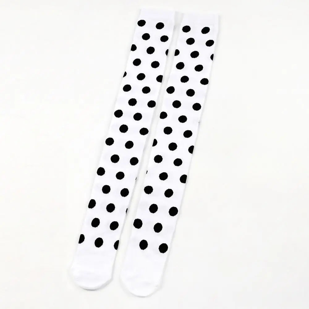 Novelty Polka Dot Thigh High Stockings Ladybug 80s 90s Red Black Dot Socks Knee High Socks for Women