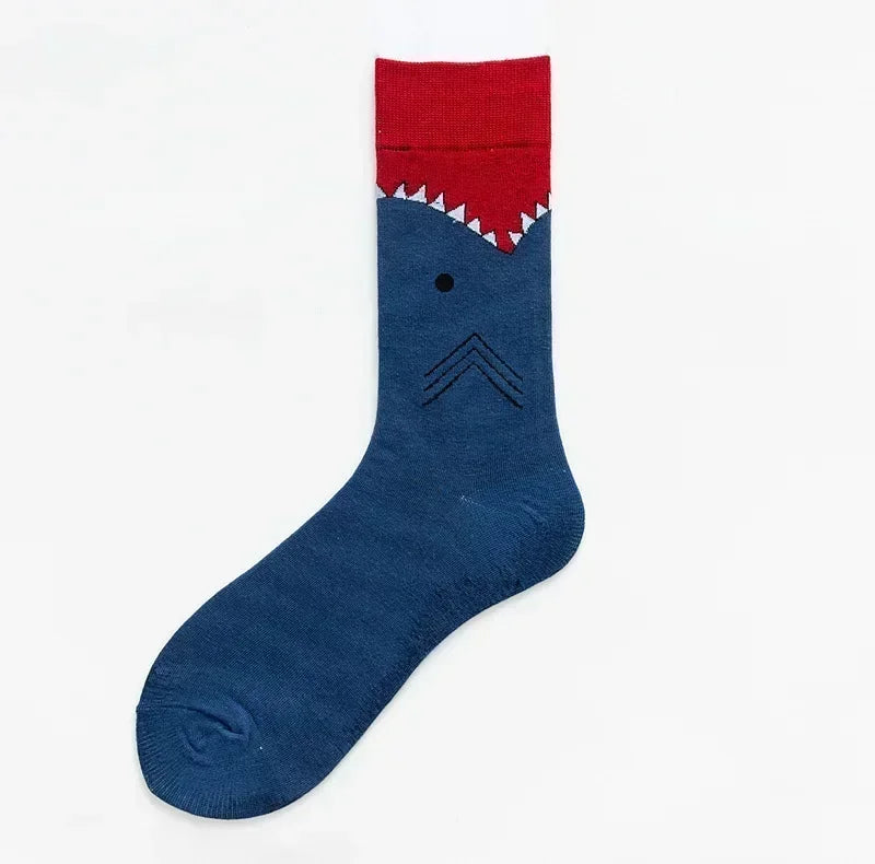 Novelty Happy Funny Men Graphic Socks Combed Cotton Omelette Frog Crazy Burger Salmon Corn Avocado Bird Fish Sock Christmas Gift