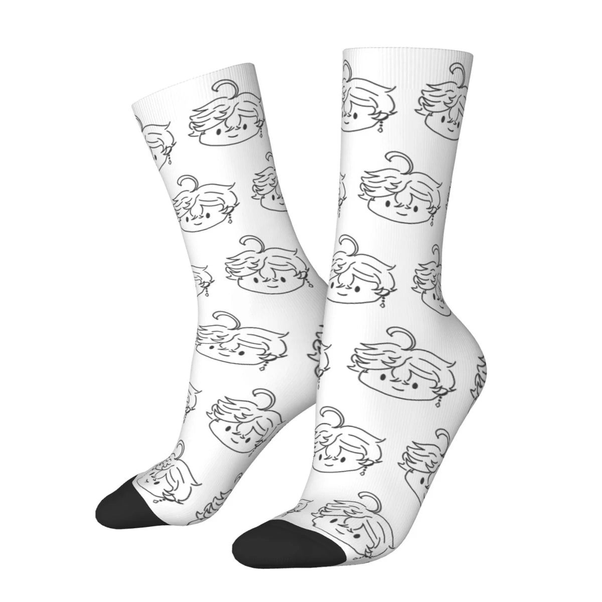 Fashion Men's Socks Novelty Childe Tartaglia Face Meme Sock Genshin Impact High Quality Women Socks Spring Summer Autumn Winter