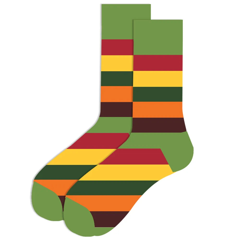 1 pair New Happy Mens Socks Women Novelty Cartoon Sock Combed Cotton Funny Men's Big Size Crew Hip Hop Thick Long Socks