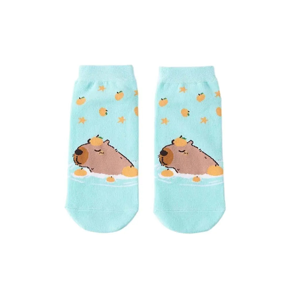Novelty Anime Capybara Socks Letter Cotton Short Ankle Socks Kawaii Summer Hosiery Socks for Women Outdoor