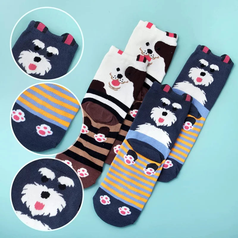 Cute Socks Womens Novelty Animal Socks for Girl Cartoon Cotton Casual Crew Funny Style Socks 1Pairs 5 Pairs