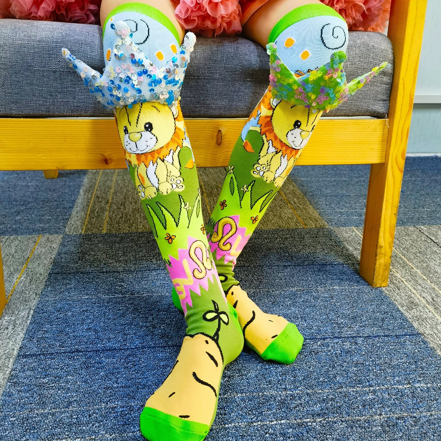 Novelty and Fun Girl Socks Cute Girl Knee Socks Girl High Socks Crown Fashion Socks
