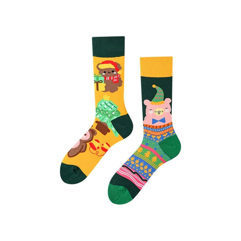 Men's Novelty Socks Men's Fun Dress Socks AB Styles Fashion Personality Cartoon Colorful Funky Fancy Crazy Funny Casual Socks
