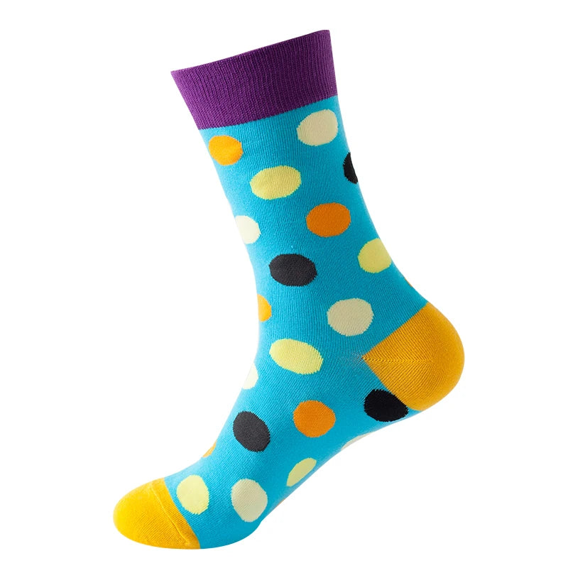 Novelty Hot Sales Happy Men Business Socks Casual Funny Socks Personality Colorful Dot Hip Hop Women Breathable Short Crew Socks