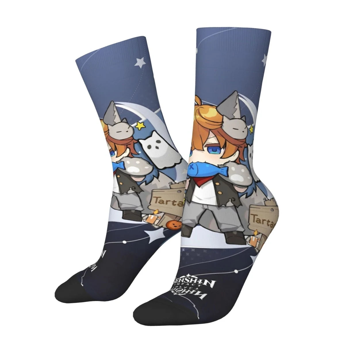 Fashion Men's Socks Novelty Childe Tartaglia Face Meme Sock Genshin Impact High Quality Women Socks Spring Summer Autumn Winter