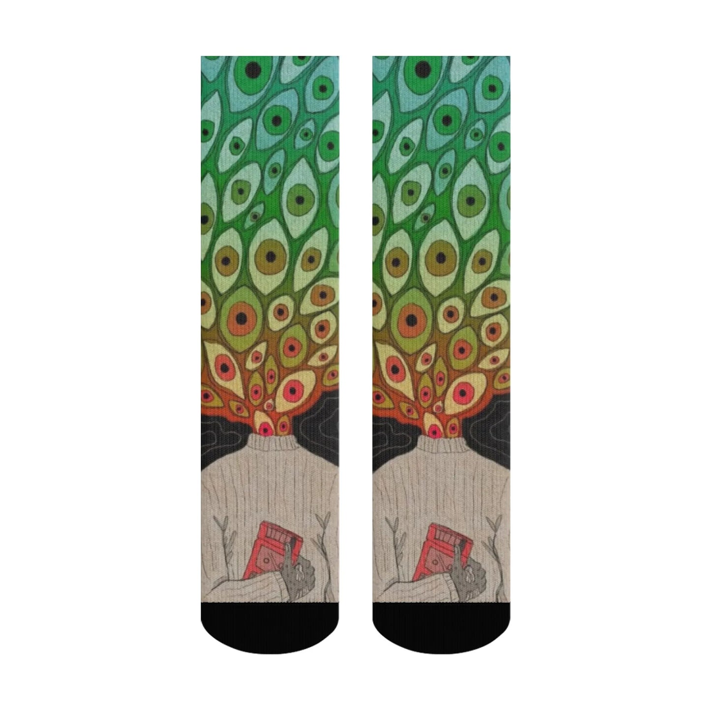 1 Pair 2025 New Unisex Socks Whimsical Novelty Cartoon Intricate Multicolored Eye Patterns Design Comfort Fashion Stocking