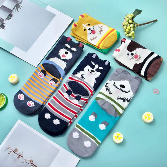 Cute Socks Womens Novelty Animal Socks for Girl Cartoon Cotton Casual Crew Funny Style Socks 1Pairs 5 Pairs