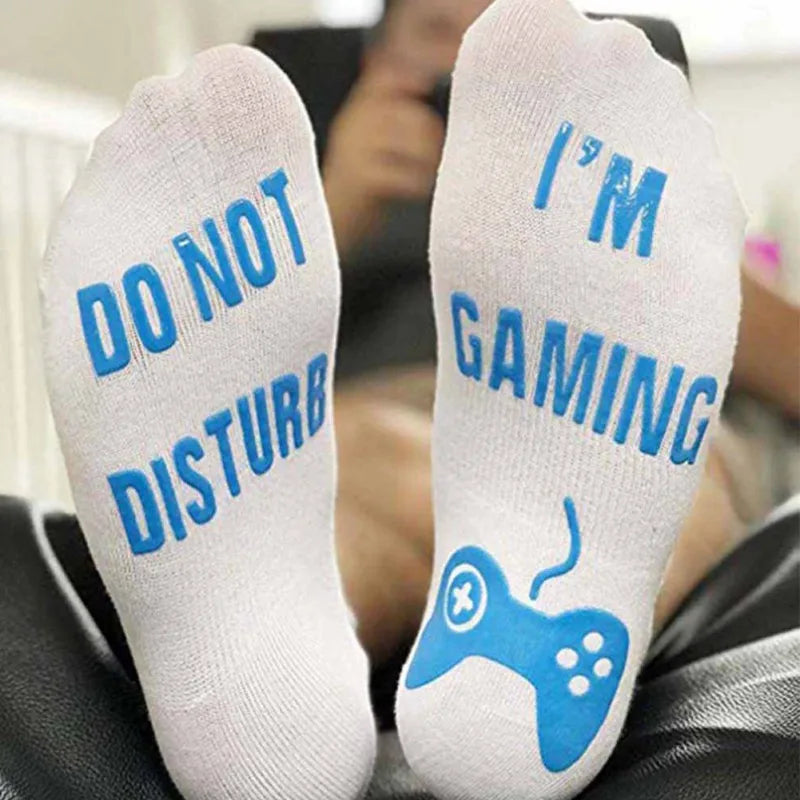 Do Not Disturb Gaming Socks Funny Cotton Warm Novelty Gamer Socks for Kid Teen Boys Mens Womens Game Lovers Sports Socks
