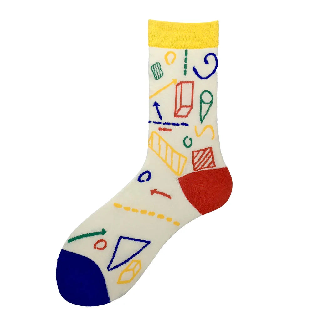 Novelty Happy Funny Men Graphic Socks Wholesale Combed Cotton Omelette Frog Crazy Burger Salmon Corn Avocado Bird Christmas Gift