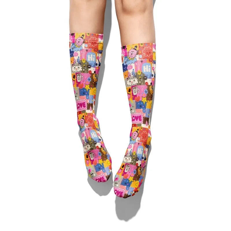 Cute Anime Cartoon Adventure Socks Yellow Street Role Playing Comics Female Men Socks Party Novelty Interesting Socks