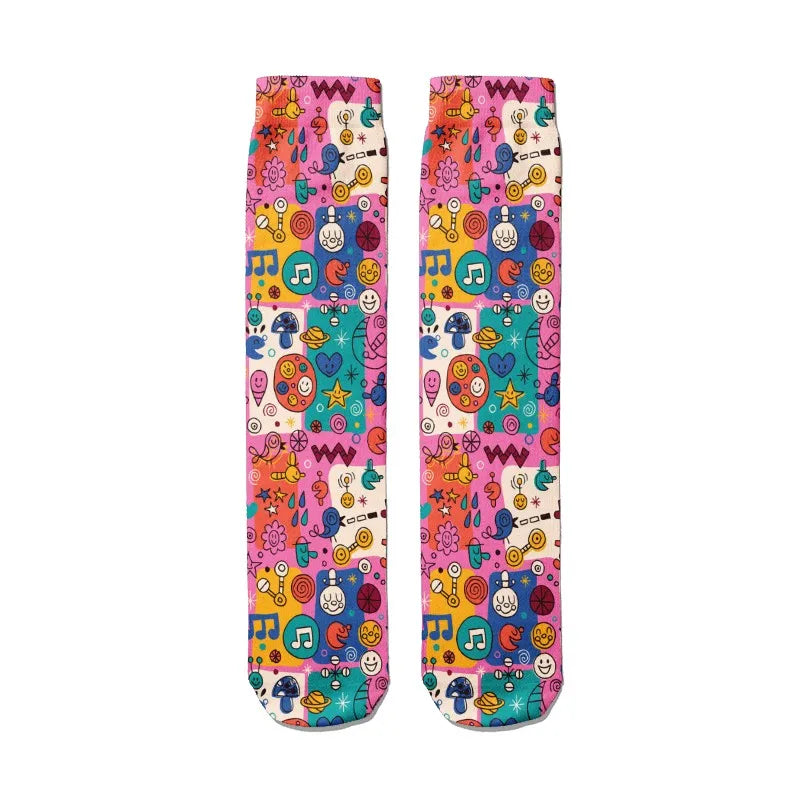 Cute Anime Cartoon Adventure Socks Yellow Street Role Playing Comics Female Men Socks Party Novelty Interesting Socks