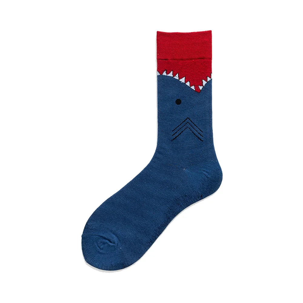 Novelty Happy Funny Men Graphic Socks Wholesale Combed Cotton Omelette Frog Crazy Burger Salmon Corn Avocado Bird Christmas Gift