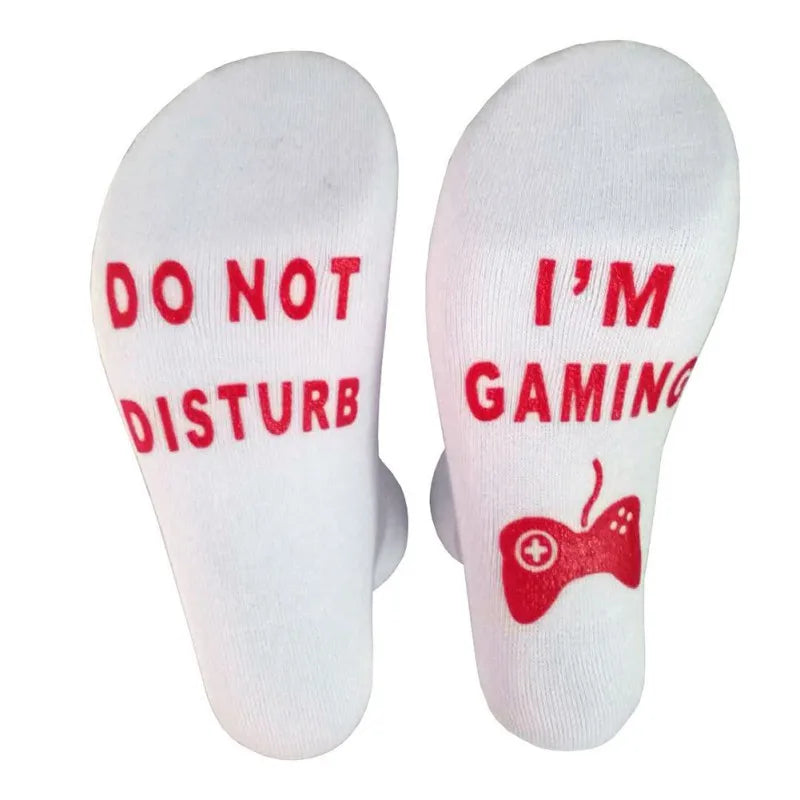 Do Not Disturb Gaming Socks Funny Cotton Warm Novelty Gamer Socks for Kid Teen Boys Mens Womens Game Lovers Sports Socks