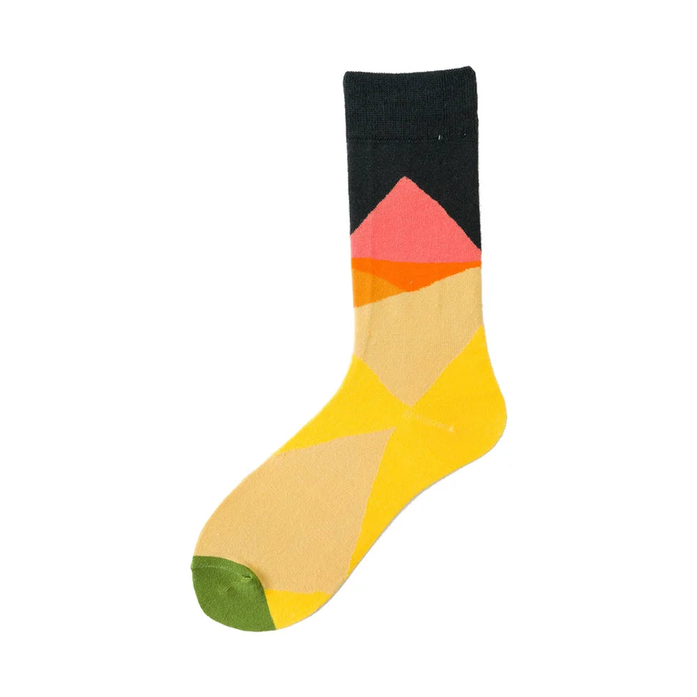 Novelty Happy Funny Men Graphic Socks Wholesale Combed Cotton Omelette Frog Crazy Burger Salmon Corn Avocado Bird Christmas Gift