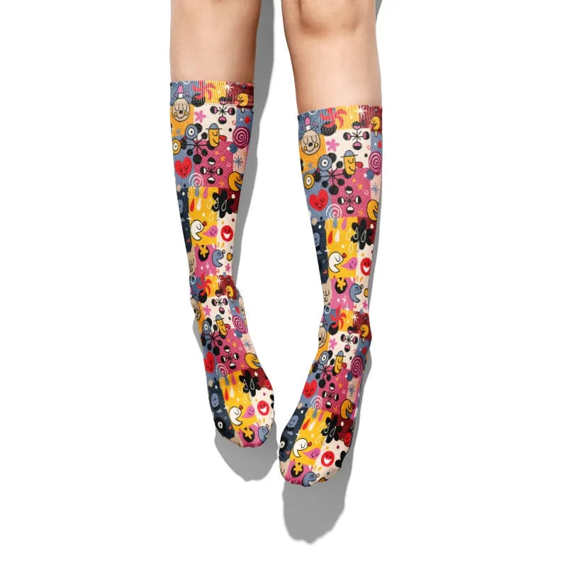 Cute Anime Cartoon Adventure Socks Yellow Street Role Playing Comics Female Men Socks Party Novelty Interesting Socks
