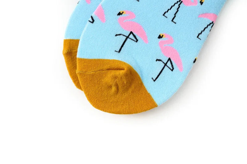 Novelty Happy Funny Men Graphic Socks Combed Cotton Omelette Frog Crazy Burger Salmon Corn Avocado Bird Fish Sock Christmas Gift