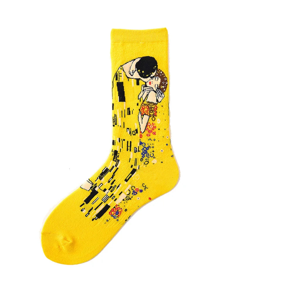 Novelty Happy Funny Men Graphic Socks Wholesale Combed Cotton Omelette Frog Crazy Burger Salmon Corn Avocado Bird Christmas Gift