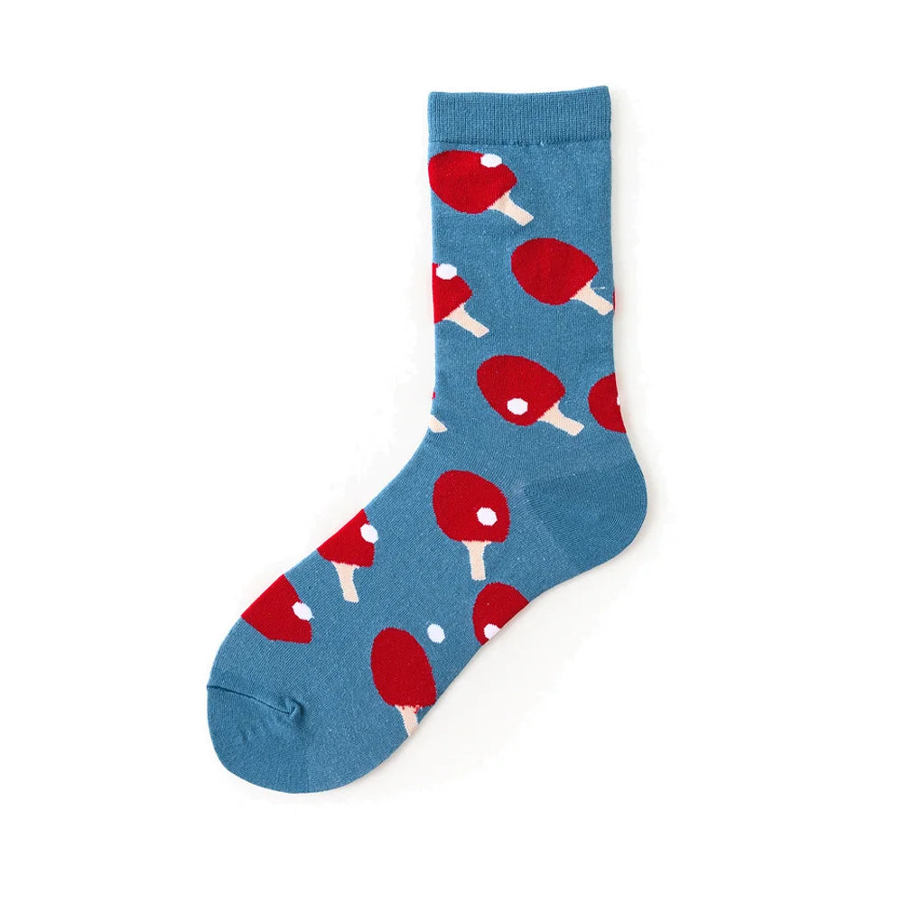 Novelty Happy Funny Men Graphic Socks Wholesale Combed Cotton Omelette Frog Crazy Burger Salmon Corn Avocado Bird Christmas Gift
