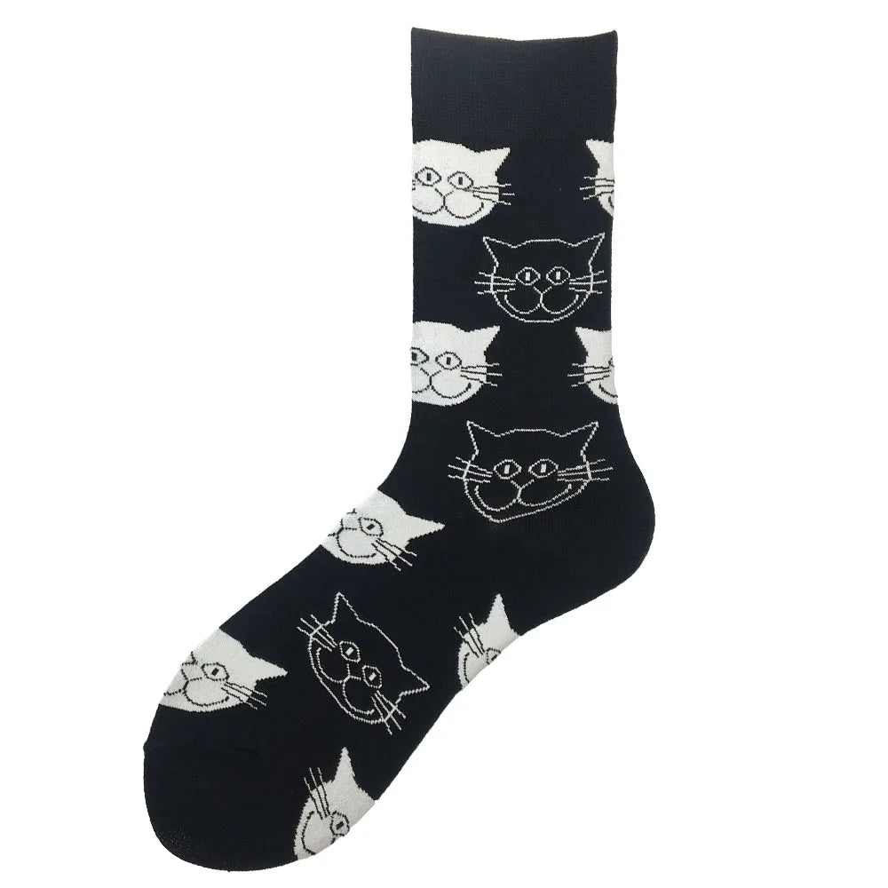 Novelty Happy Funny Men Graphic Socks Wholesale Combed Cotton Omelette Frog Crazy Burger Salmon Corn Avocado Bird Christmas Gift