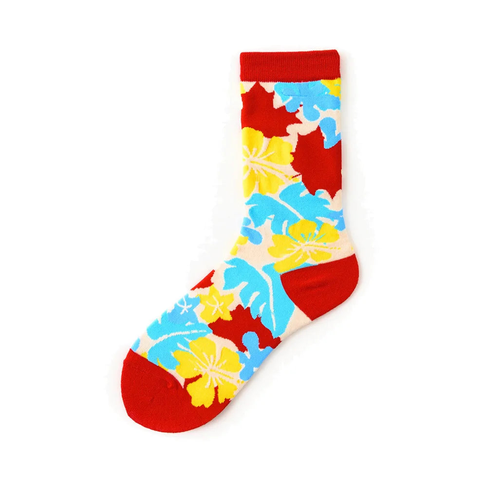 Novelty Happy Funny Men Graphic Socks Wholesale Combed Cotton Omelette Frog Crazy Burger Salmon Corn Avocado Bird Christmas Gift
