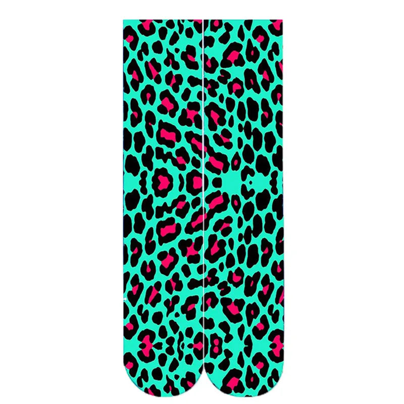 Leopard Snake Sexy Novelty Socks Women Funny Casual Cotton High Knee Socks Female Harajuku Happy Cartoon 3D Printed Men's Socks