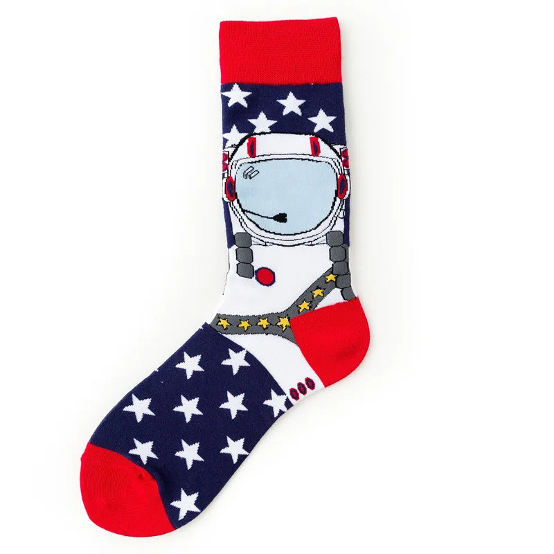 Novelty Happy Funny Men Graphic Socks Combed Cotton Omelette Frog Crazy Burger Salmon Corn Avocado Bird Fish Sock Christmas Gift