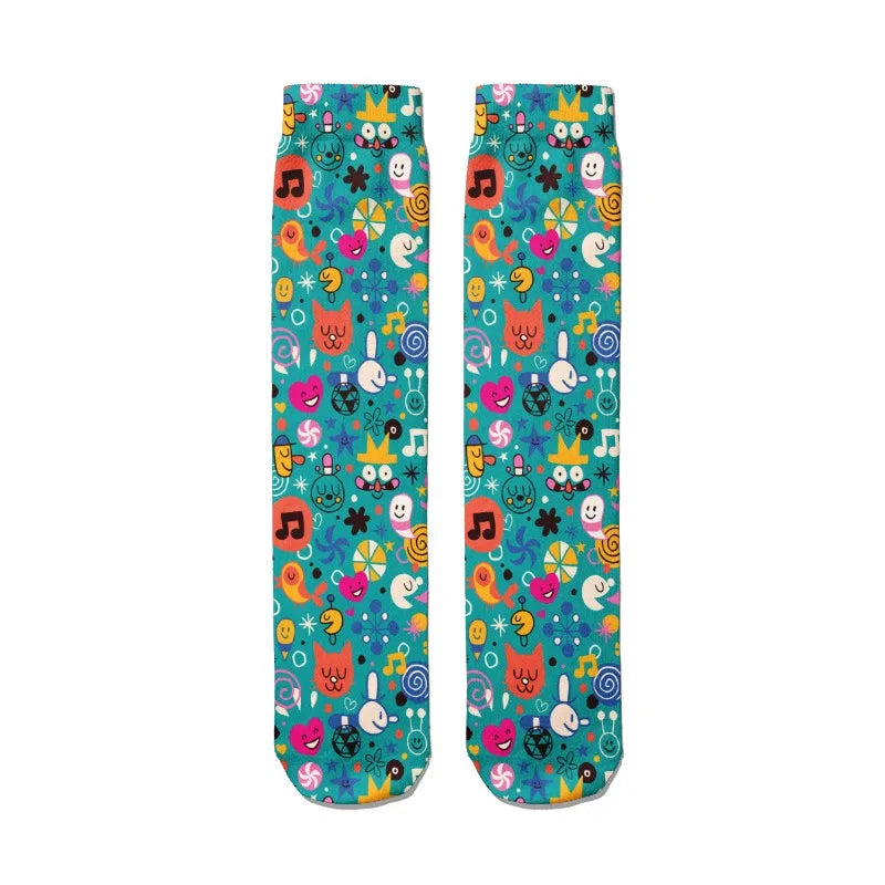 Cute Anime Cartoon Adventure Socks Yellow Street Role Playing Comics Female Men Socks Party Novelty Interesting Socks