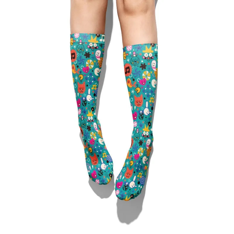 Cute Anime Cartoon Adventure Socks Yellow Street Role Playing Comics Female Men Socks Party Novelty Interesting Socks