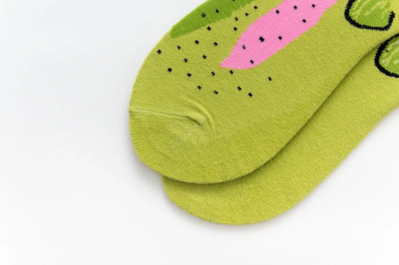 Novelty Happy Funny Men Graphic Socks Combed Cotton Omelette Frog Crazy Burger Salmon Corn Avocado Bird Fish Sock Christmas Gift