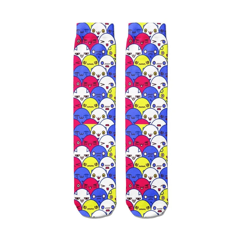 Cute Anime Cartoon Adventure Socks Yellow Street Role Playing Comics Female Men Socks Party Novelty Interesting Socks