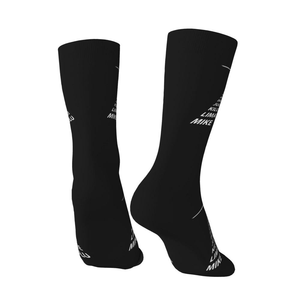 Novelty Printed Captain Stripes Epaulettes Socks for Women Men Stretchy Summer Autumn Winter Aviation Airplane Pilot Crew Socks