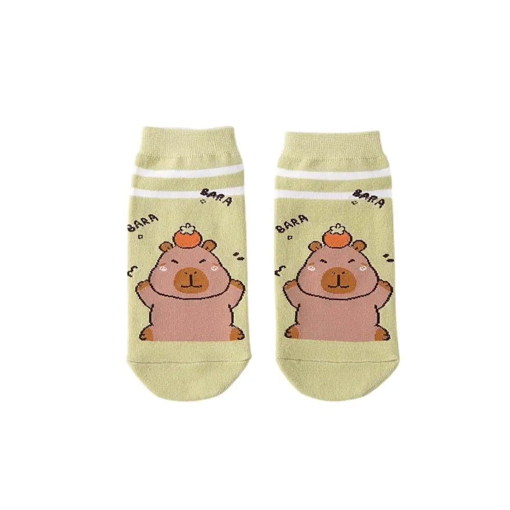 Novelty Anime Capybara Socks Letter Cotton Short Ankle Socks Kawaii Summer Hosiery Socks for Women Outdoor