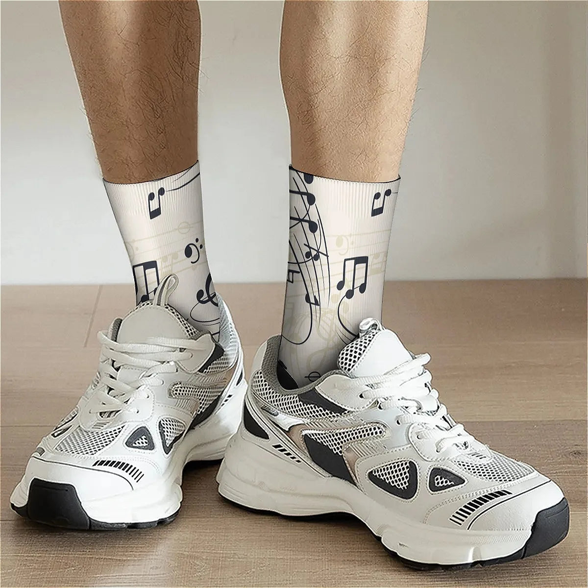 Music Notes Vintage socks Street Hip Hop Novelty Crew socks Comfortable Fashion casual socks Travel fitness party perfect gift
