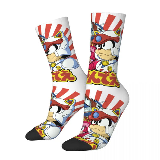 Funny Happy Men's Socks Classic Vintage Harajuku Samurai Pizza Cats TV Street Style Novelty Pattern Crew Crazy Sock Gift Printed