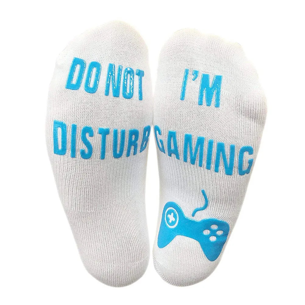 Unisex Novelty Socks Do Not Disturb I Am Gaming Funny Letter Printed Socks New