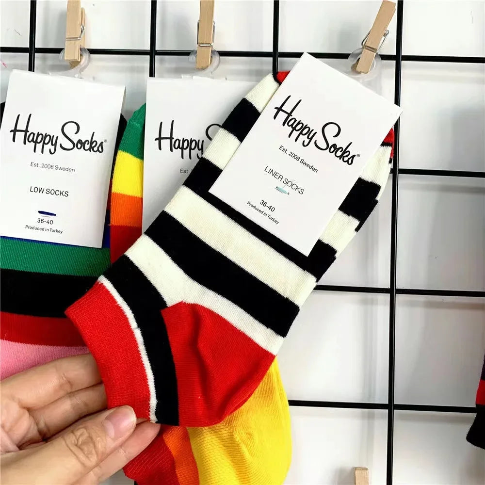 Novelty Happy Funny Mens Graphic Socks Summer Fruit Painting Dress Socks Low Cut SIZE 36-40