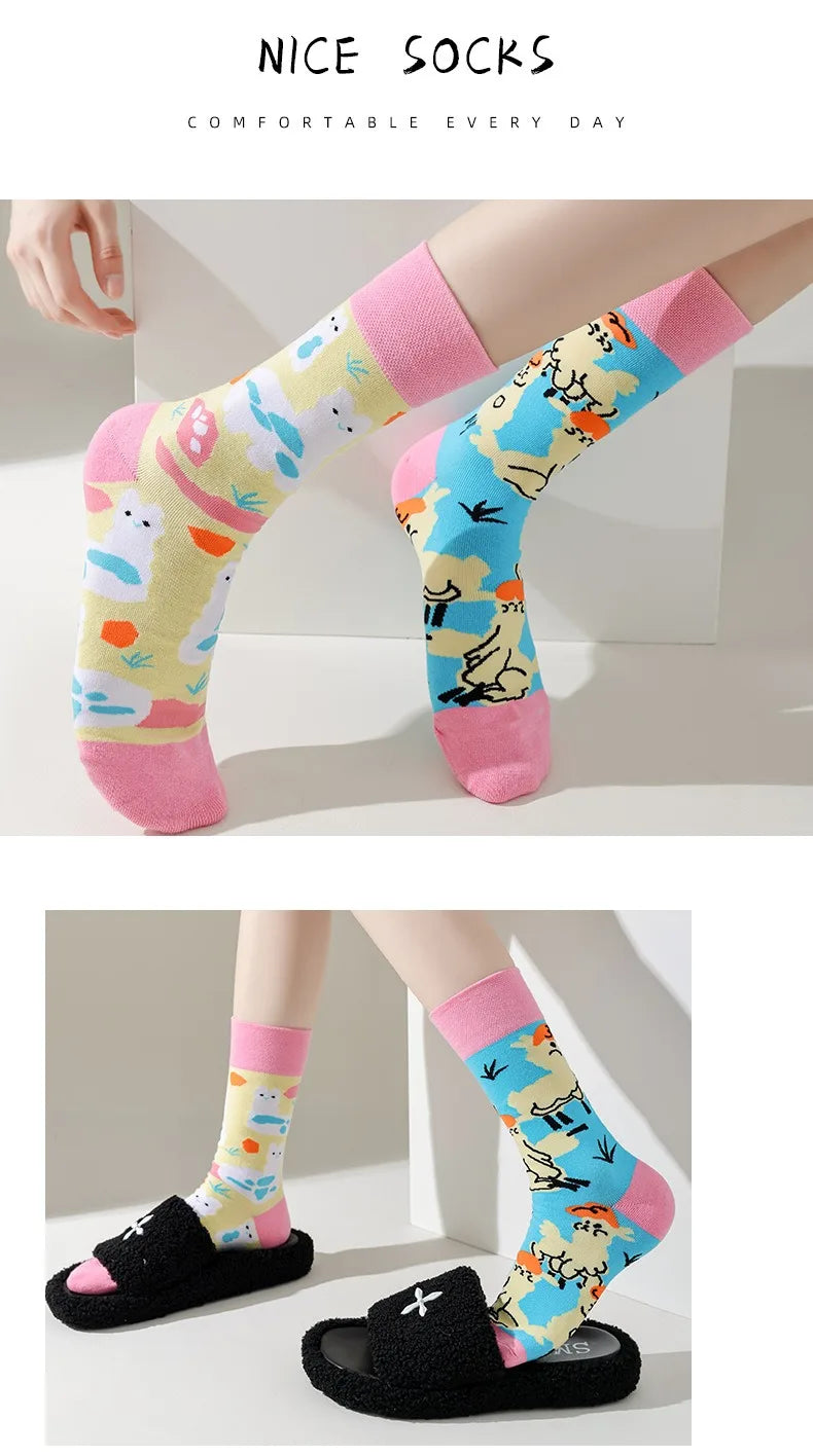 Men's Novelty Socks Men's Fun Dress Socks AB Styles Fashion  Personality Cartoon Colorful Funky Fancy Crazy Funny Casual Socks