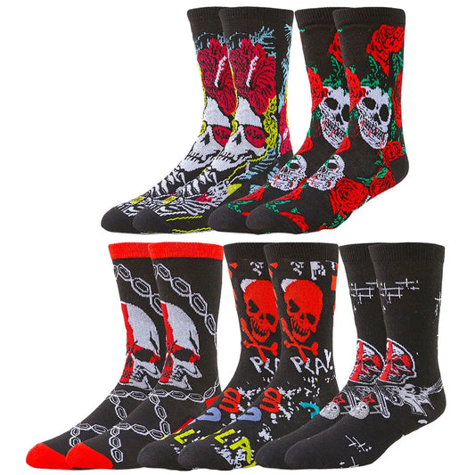 5Pairs Novelty Designer Socks for Men and Women in Street Style for Hip Hop Sport Lovers