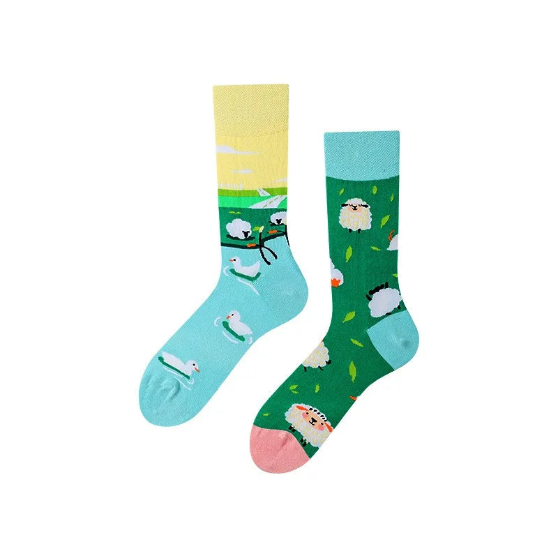 Men's Novelty Socks Men's Fun Dress Socks AB Styles Fashion  Personality Cartoon Colorful Funky Fancy Crazy Funny Casual Socks
