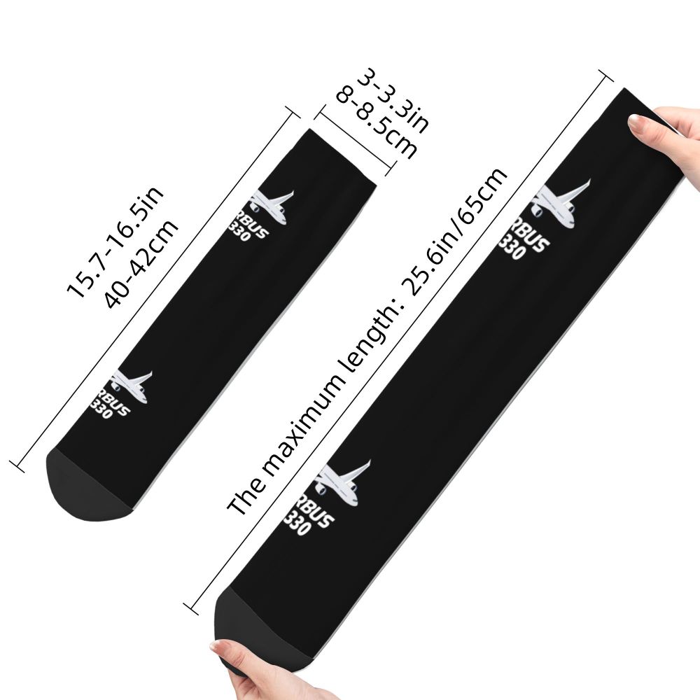 Novelty Printed Captain Stripes Epaulettes Socks for Women Men Stretchy Summer Autumn Winter Aviation Airplane Pilot Crew Socks
