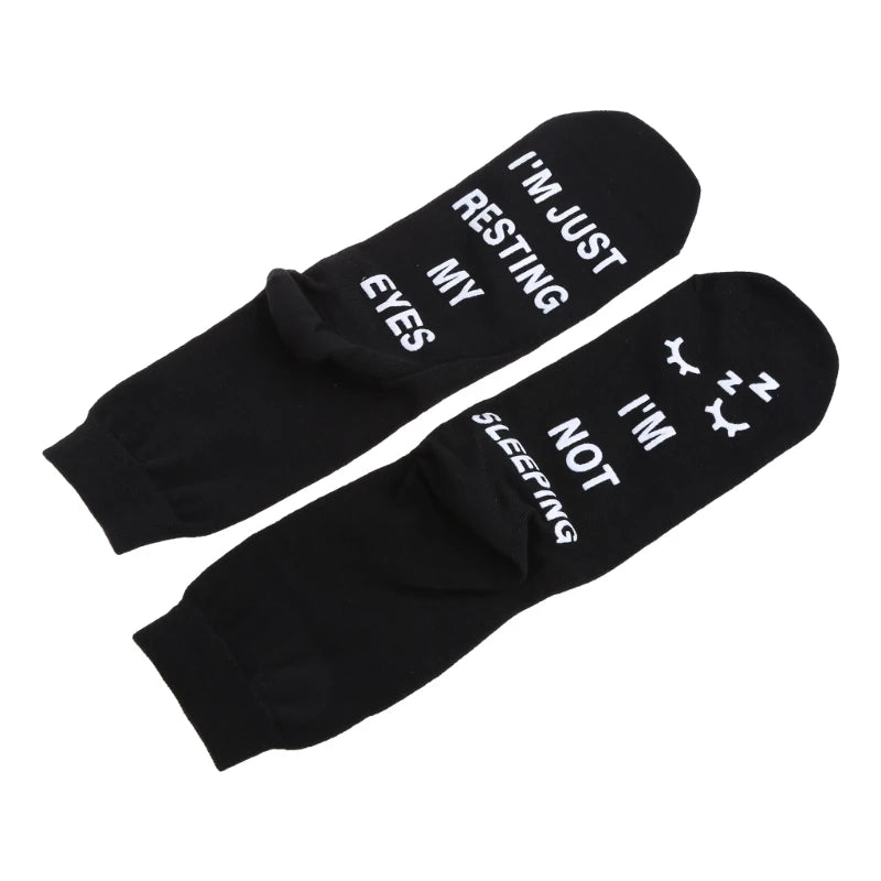 Novelty Funny Saying Ankle Socks I Not Sleeping Resting Eyes Hosiery Gifts