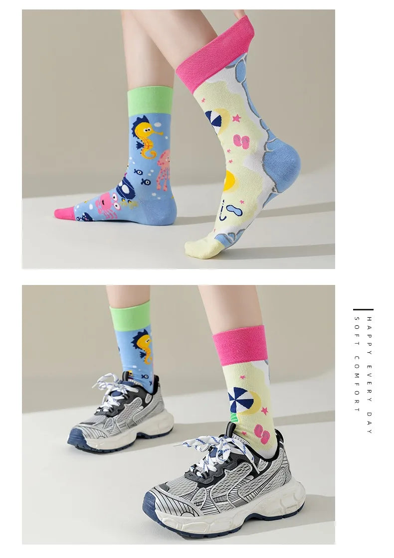 Men's Novelty Socks Men's Fun Dress Socks AB Styles Fashion  Personality Cartoon Colorful Funky Fancy Crazy Funny Casual Socks