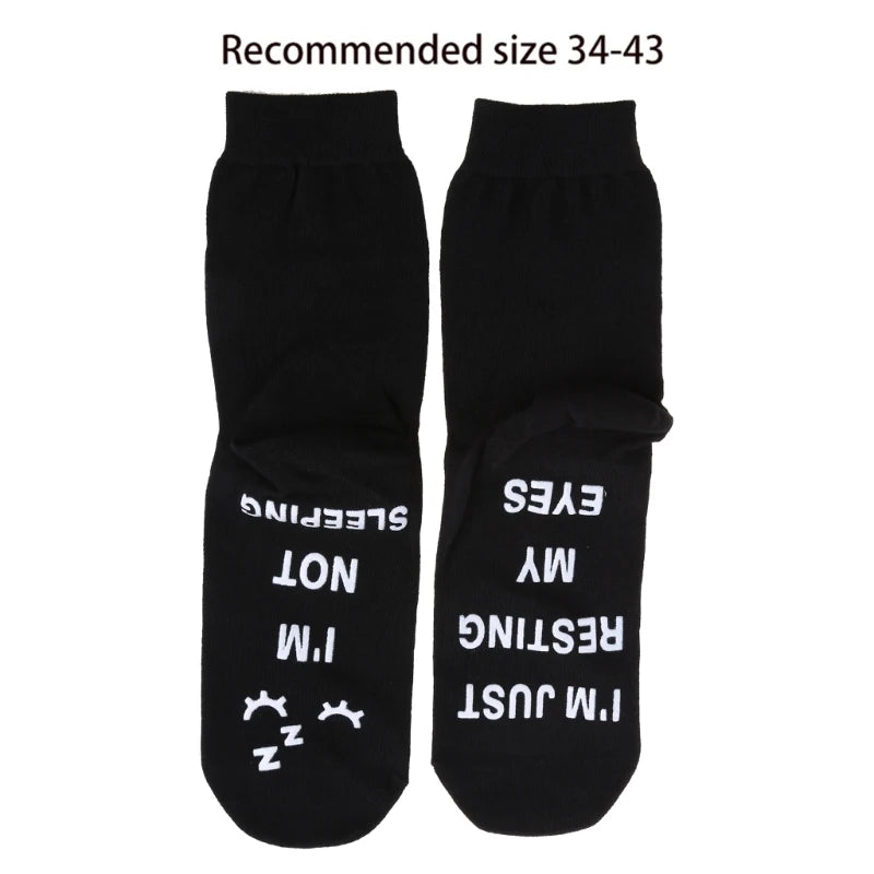 Novelty Funny Saying Ankle Socks I Not Sleeping Resting Eyes Hosiery Gifts