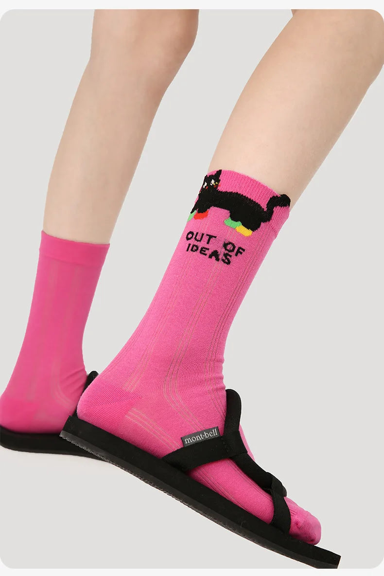 5 Pairs Women's Novelty Colorful Cat and Bunny Socks - Fun Animal Patterns, Mid-Calf Length, Playful Animal Designs,Cute Socks
