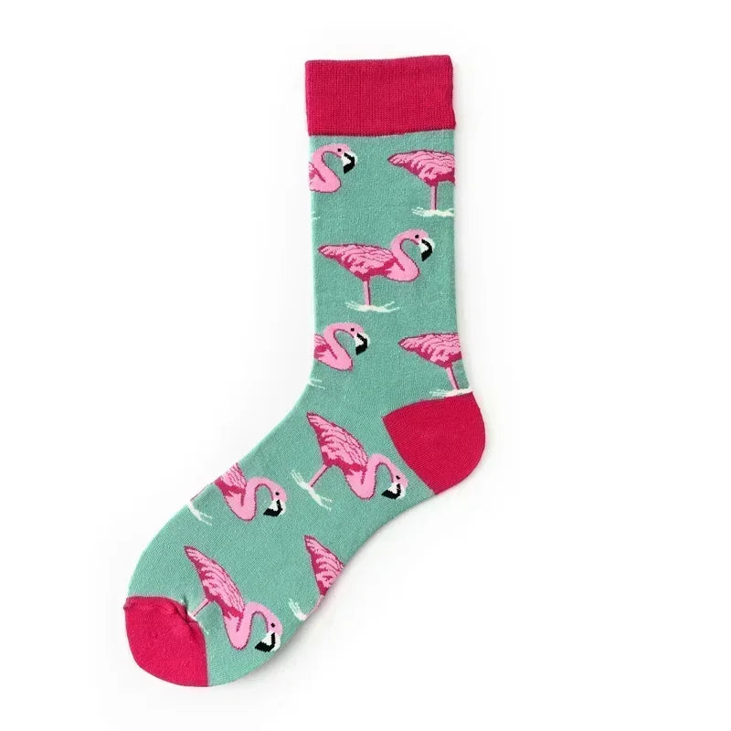 Novelty Happy Funny Men Graphic Socks Combed Cotton Omelette Frog Crazy Burger Salmon Corn Avocado Bird Fish Sock Christmas Gift