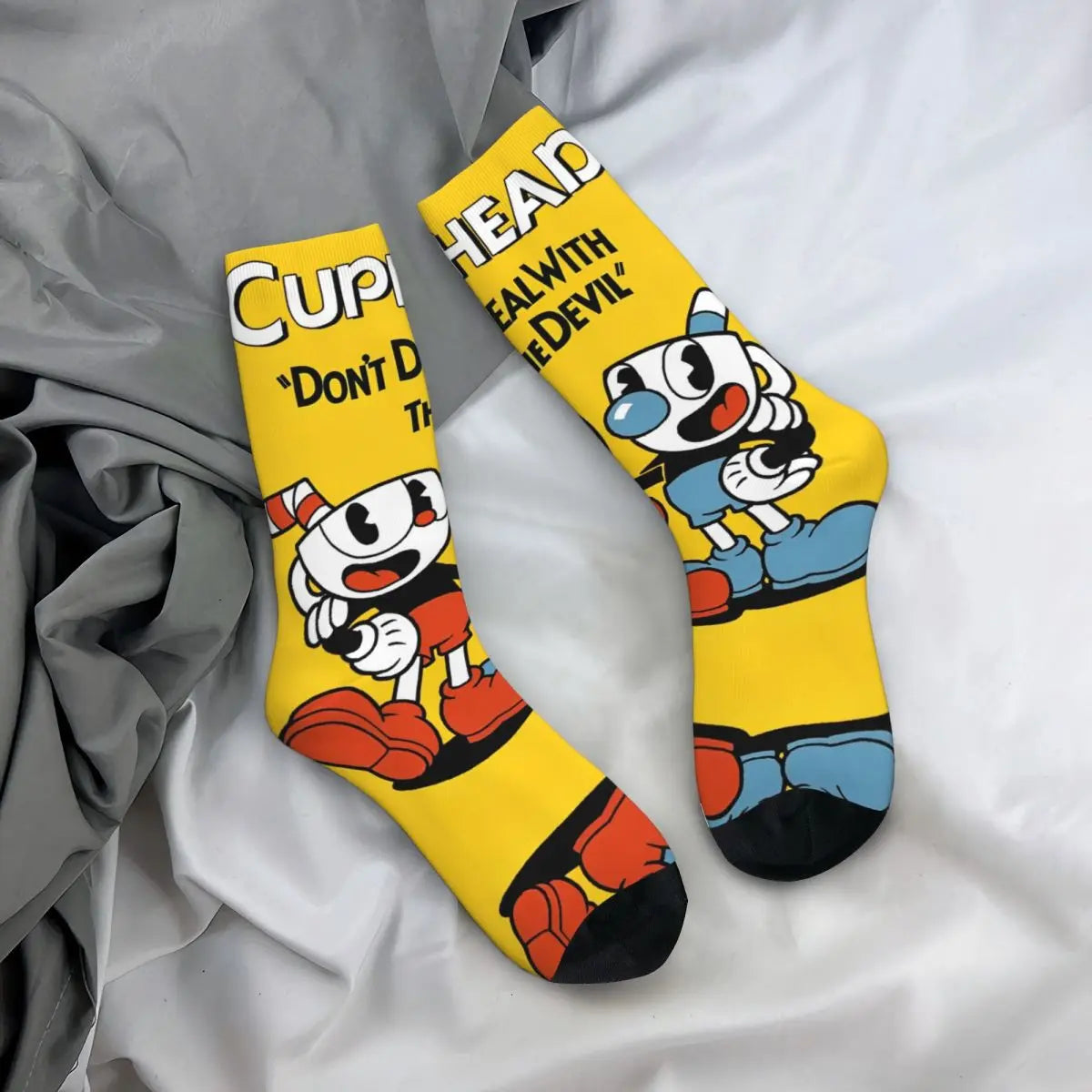 New Men's Socks Novelty Cuphead Sock Polyester Great Retro Game Graphic Women Socks Spring Summer Autumn Winter