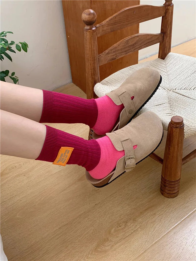 Trend Socks For Women New Novelty Fashion Casual Girls Absorb Sweat Cotton Crew Socks Autumn Breathable Creative Color Socks