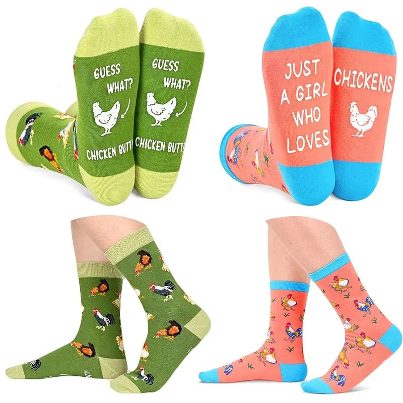 1 pair Funny Animal Socks for Men - Novelty Socks Crazy Socks Chicken Socks Gifts