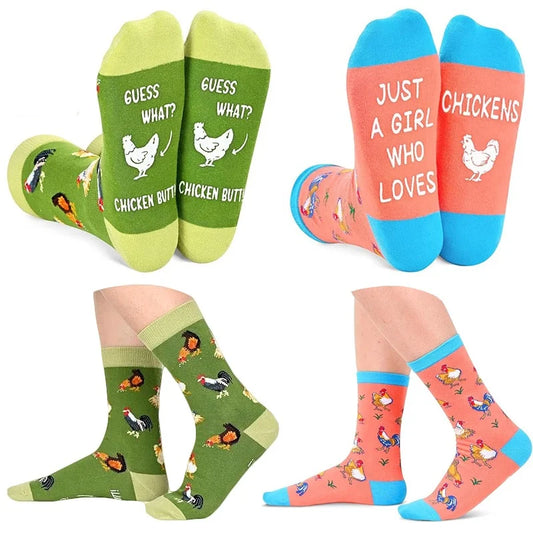 1 pair Funny Animal Socks for Men - Novelty Socks Crazy Socks Chicken Socks Gifts